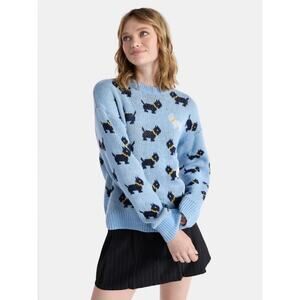 No Boundaries X Stranger Things Blue Scottie Scottie Dogs Sweater XS Erica